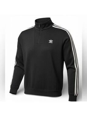 Adidas Quarter Zip Track Top Black Small NWT HD4829